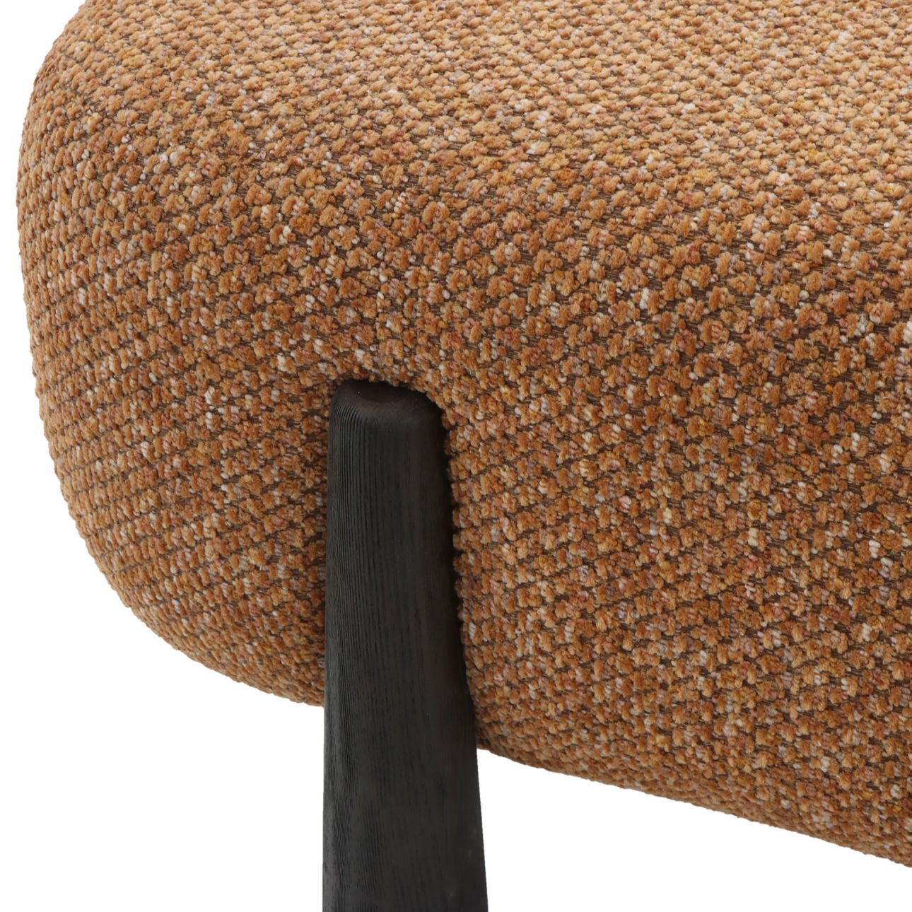 Ginger Chunky Woven Chenille Fabric Bench 60 in Wide