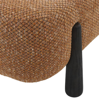 Ginger Chunky Woven Chenille Fabric Bench 60 in Wide