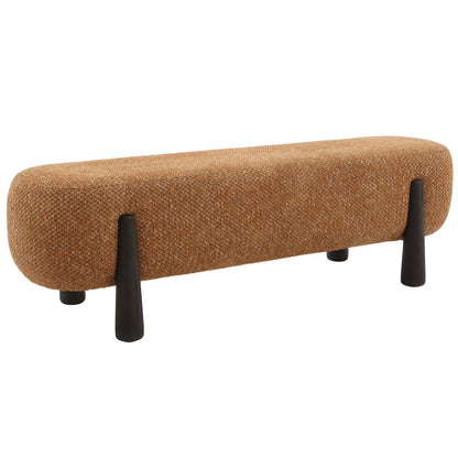 Ginger Chunky Woven Chenille Fabric Bench 60 in Wide