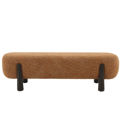 Ginger Chunky Woven Chenille Fabric Bench 60 in Wide
