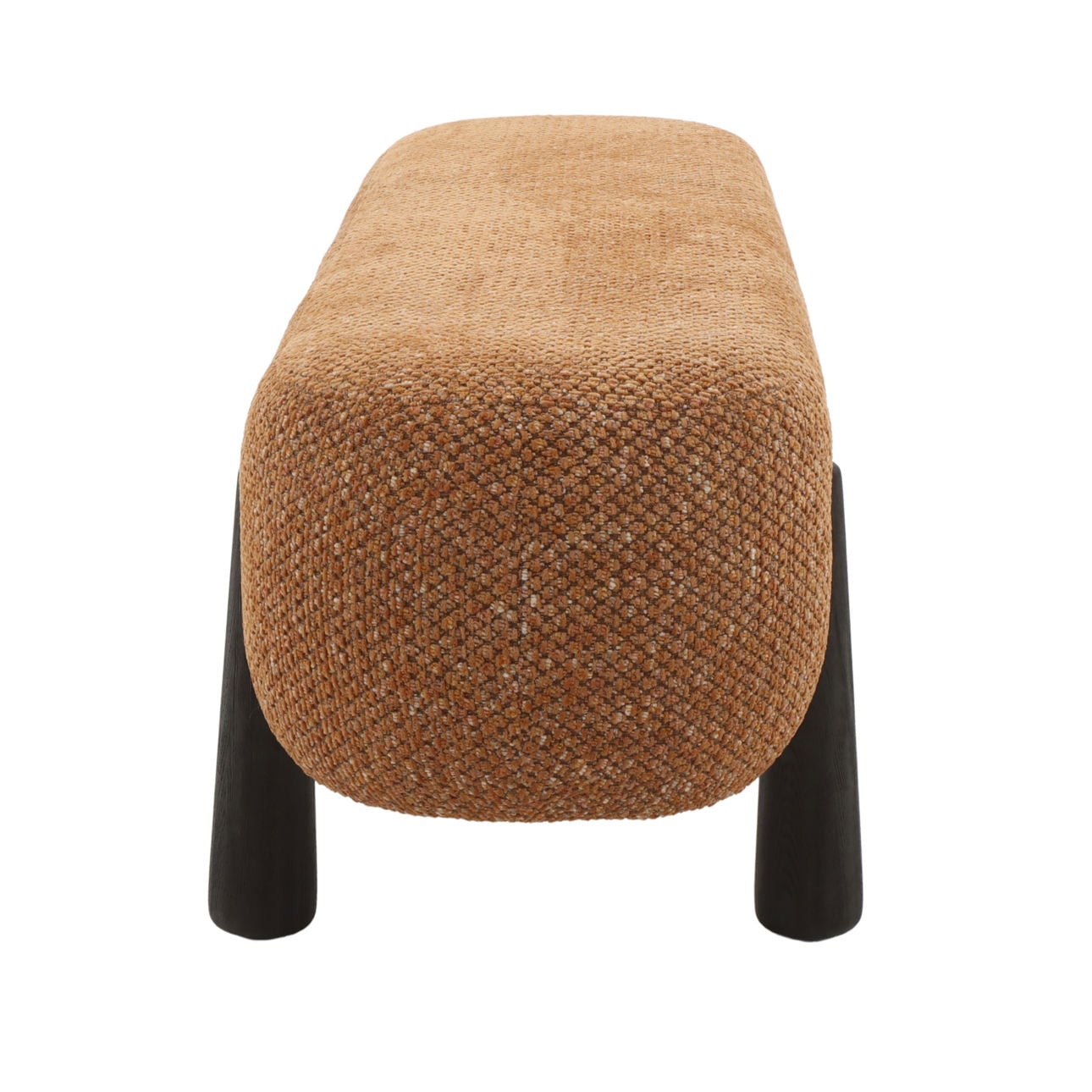 Ginger Chunky Woven Chenille Fabric Bench 60 in Wide