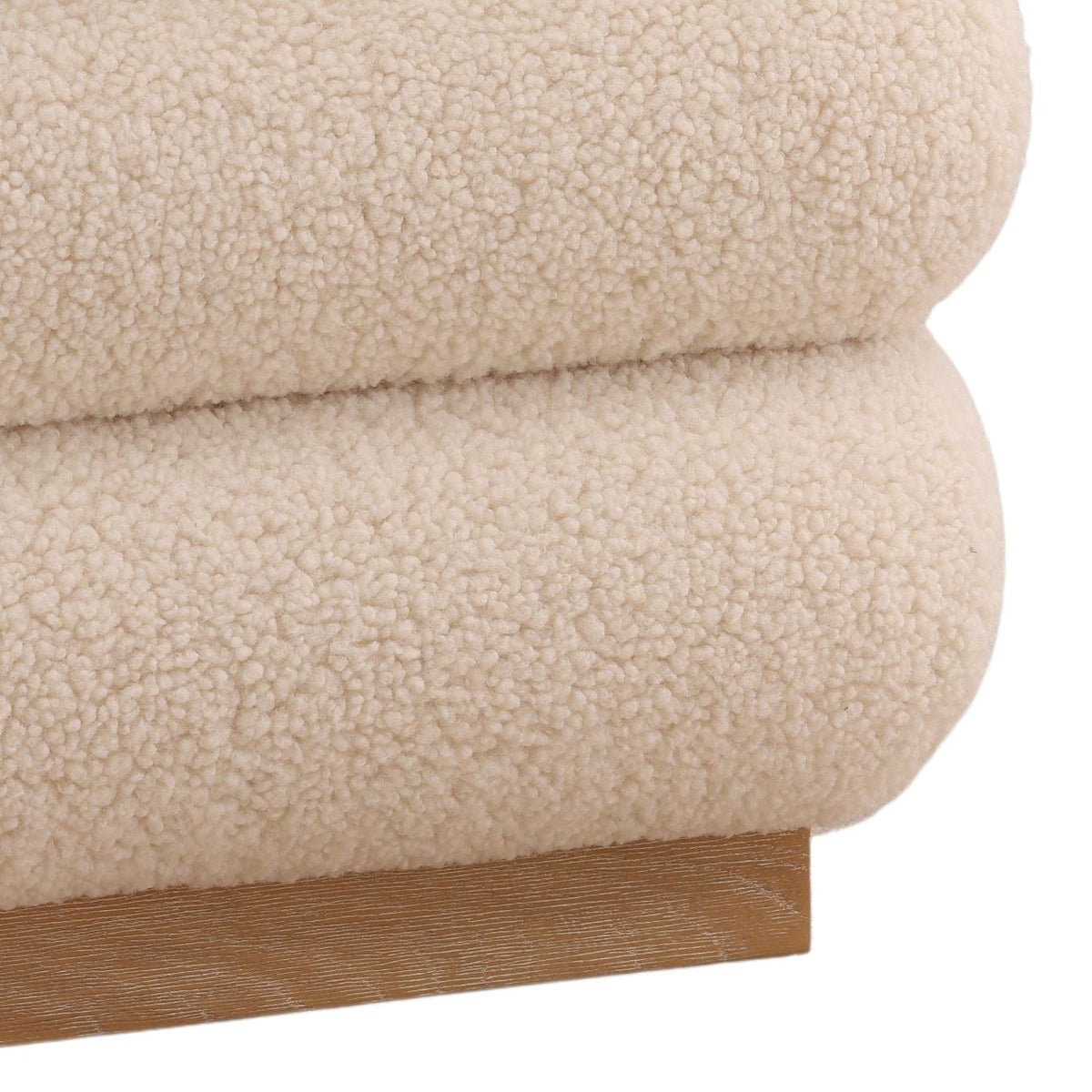 Curated Sherpa Fabric and Elm Wood Home Accent