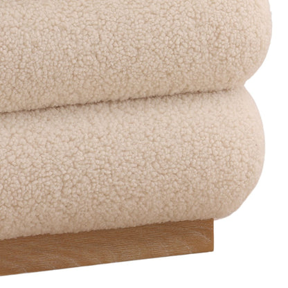 Curated Sherpa Fabric and Elm Wood Home Accent
