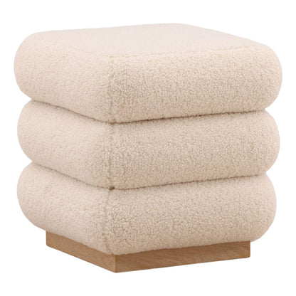 Curated Sherpa Fabric and Elm Wood Home Accent