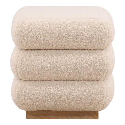 Curated Sherpa Fabric and Elm Wood Home Accent