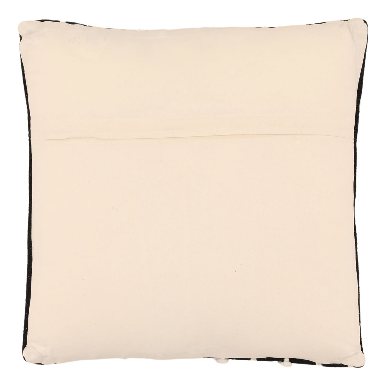 Black and Ivory Cotton Pillow 20 in Wide
