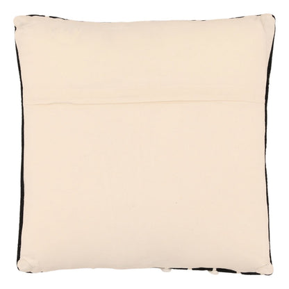 Black and Ivory Cotton Pillow 20 in Wide
