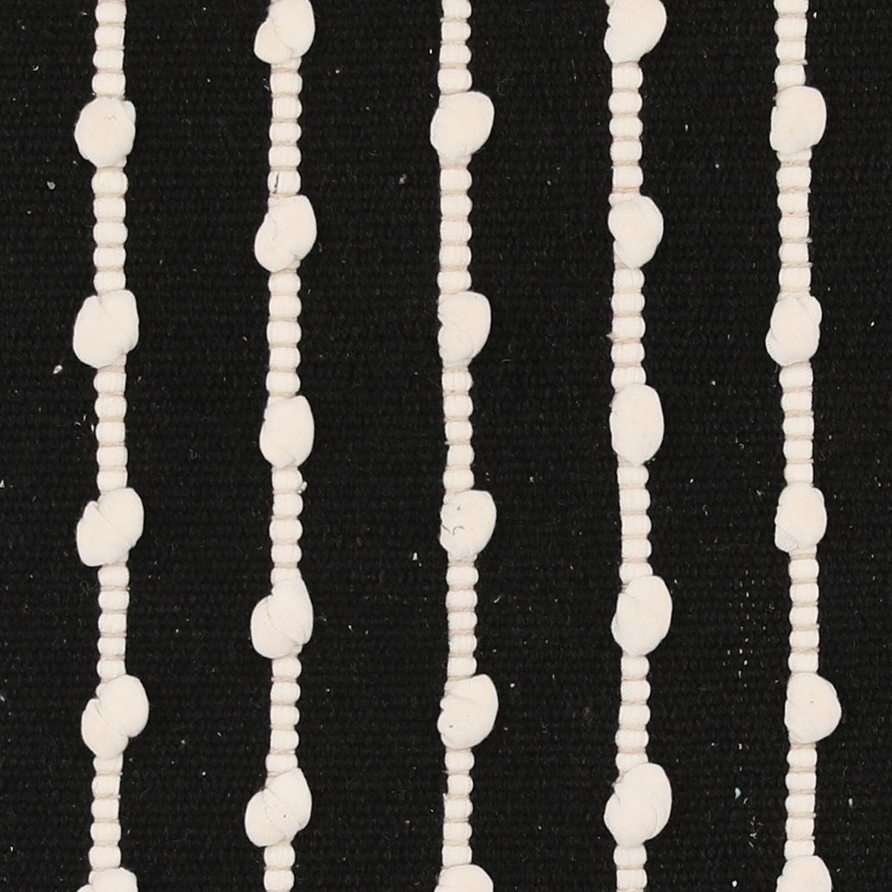 Black and Ivory Cotton Pillow 20 in Wide