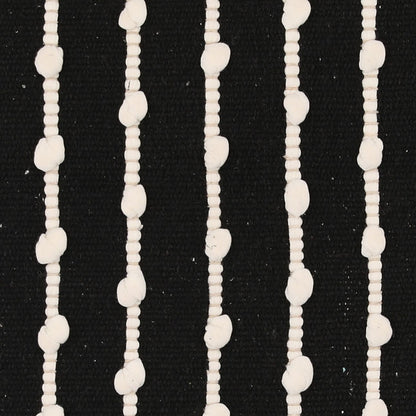 Black and Ivory Cotton Pillow 20 in Wide
