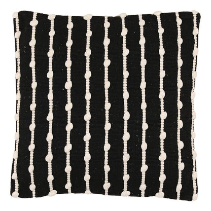 Black and Ivory Cotton Pillow 20 in Wide