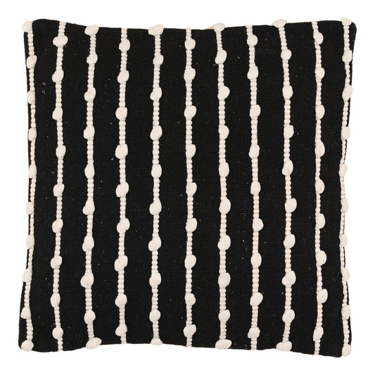 Black and Ivory Cotton Pillow 20 in Wide