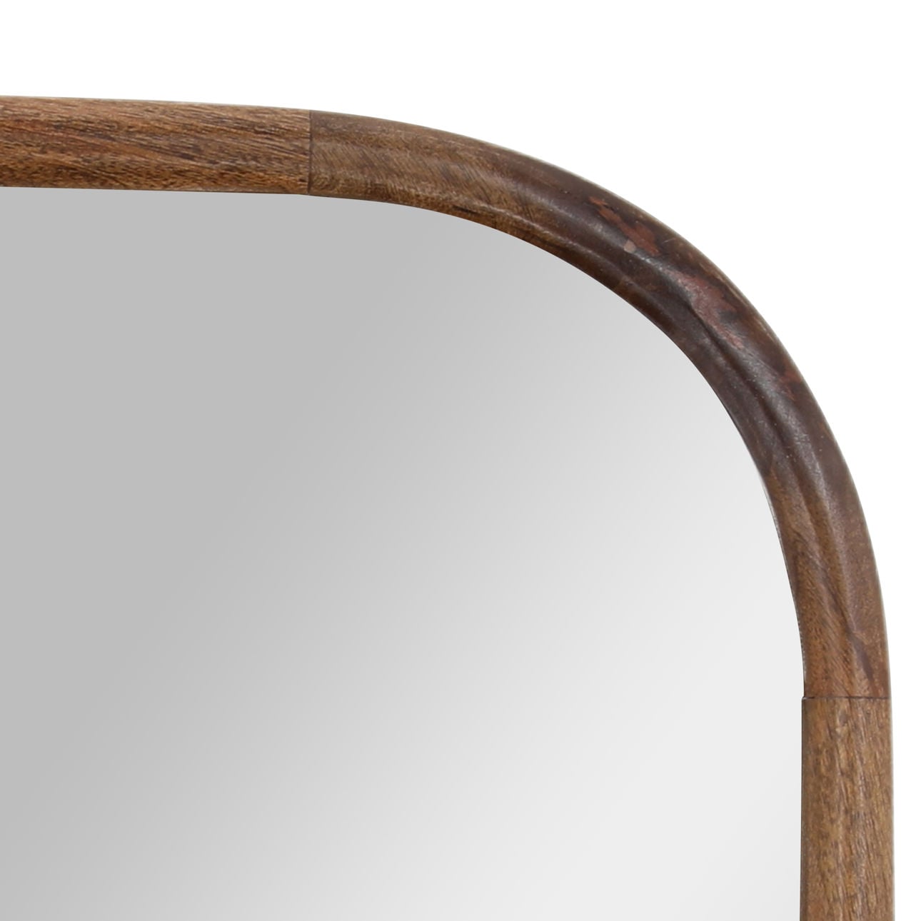 Medium Brown Mango Wood Frame Mirror 24 in Wide