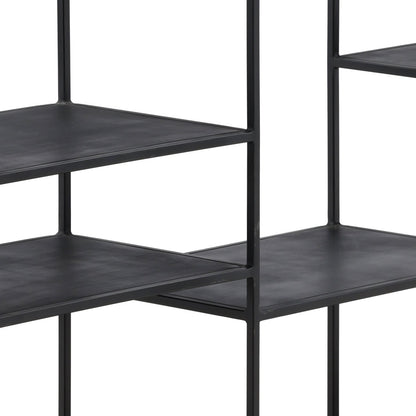 Black Metal Bookcase 71 in Wide