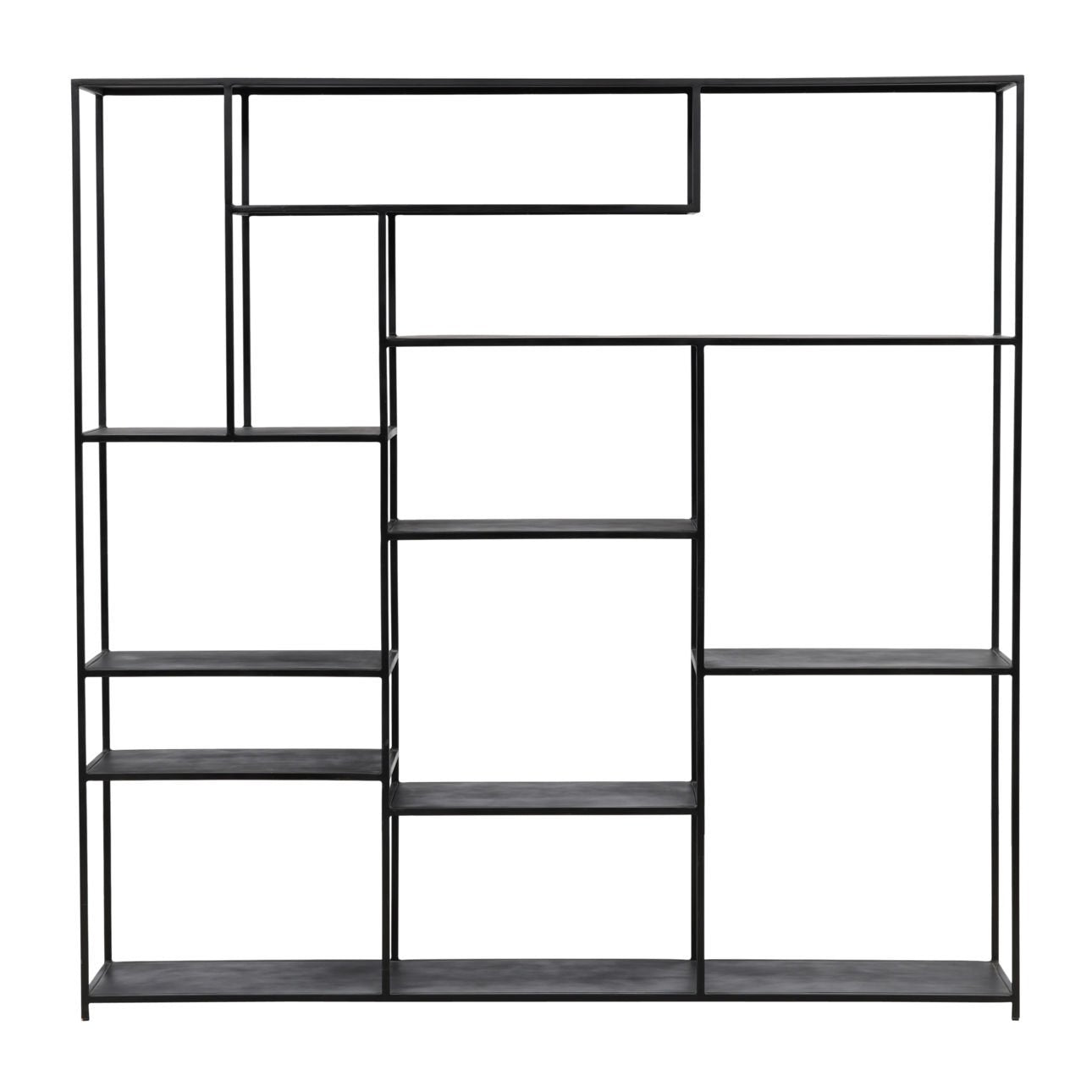 Black Metal Bookcase 71 in Wide