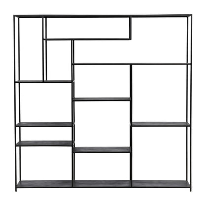 Black Metal Bookcase 71 in Wide