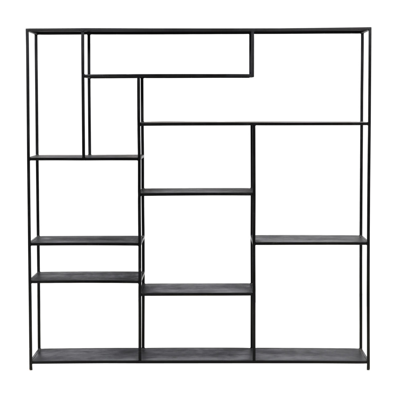 Black Metal Bookcase 71 in Wide