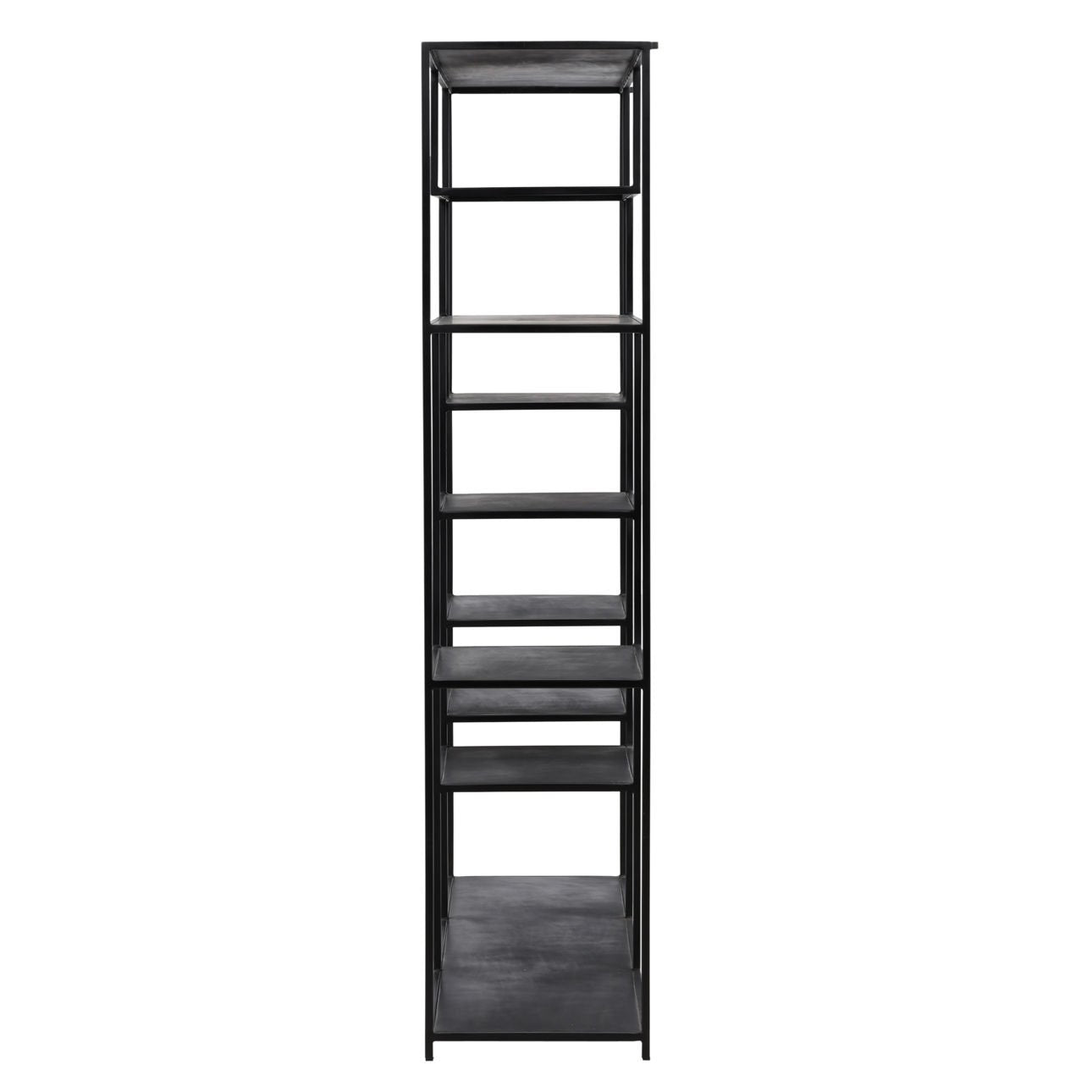 Black Metal Bookcase 71 in Wide