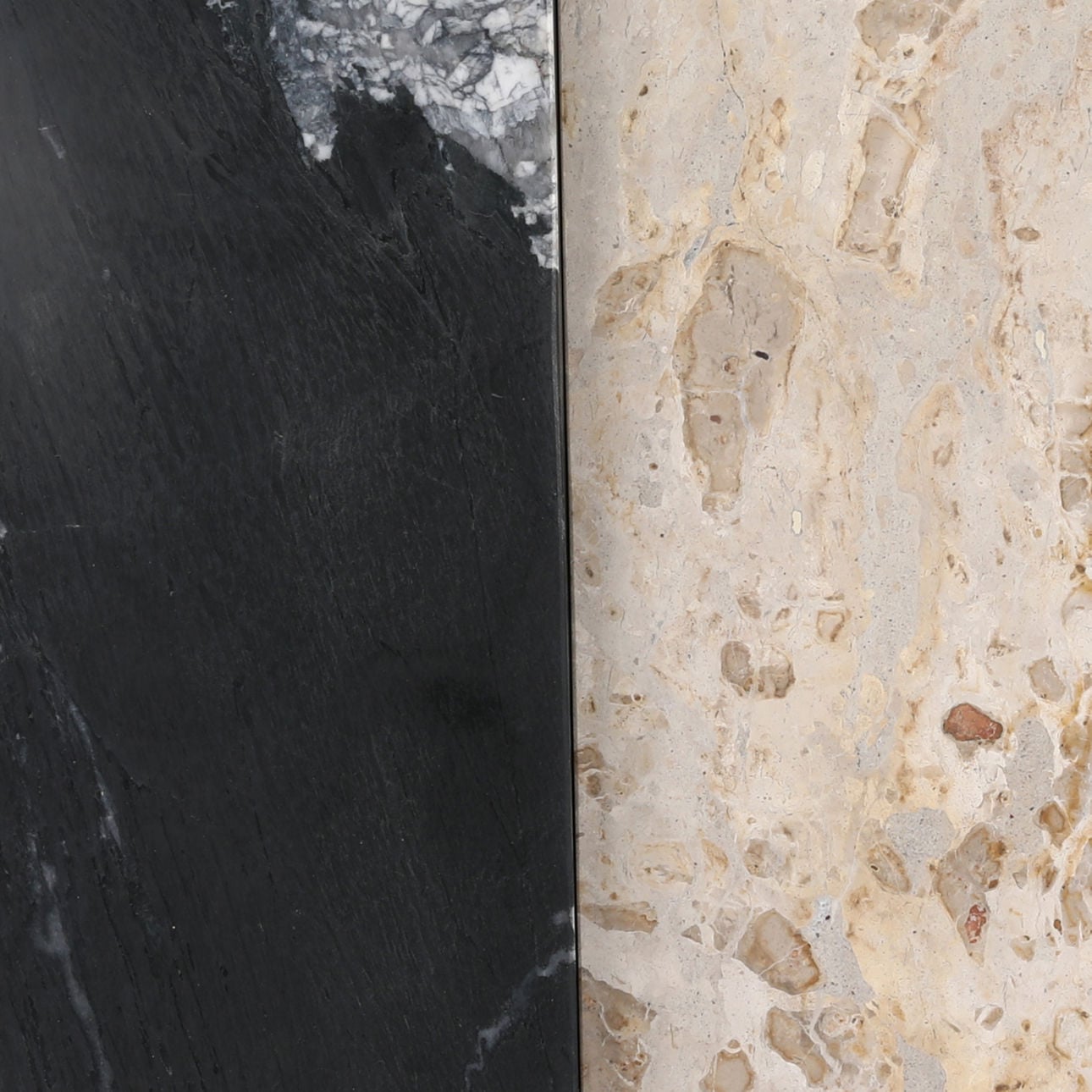 Black and Cream Marble Table 39 in Wide