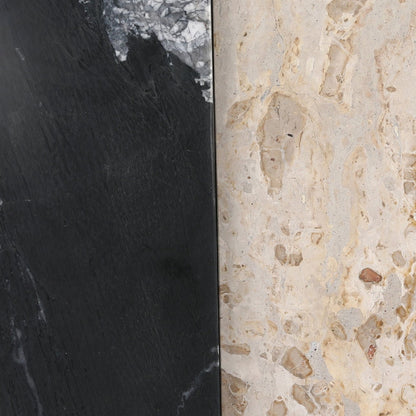 Black and Cream Marble Table 39 in Wide