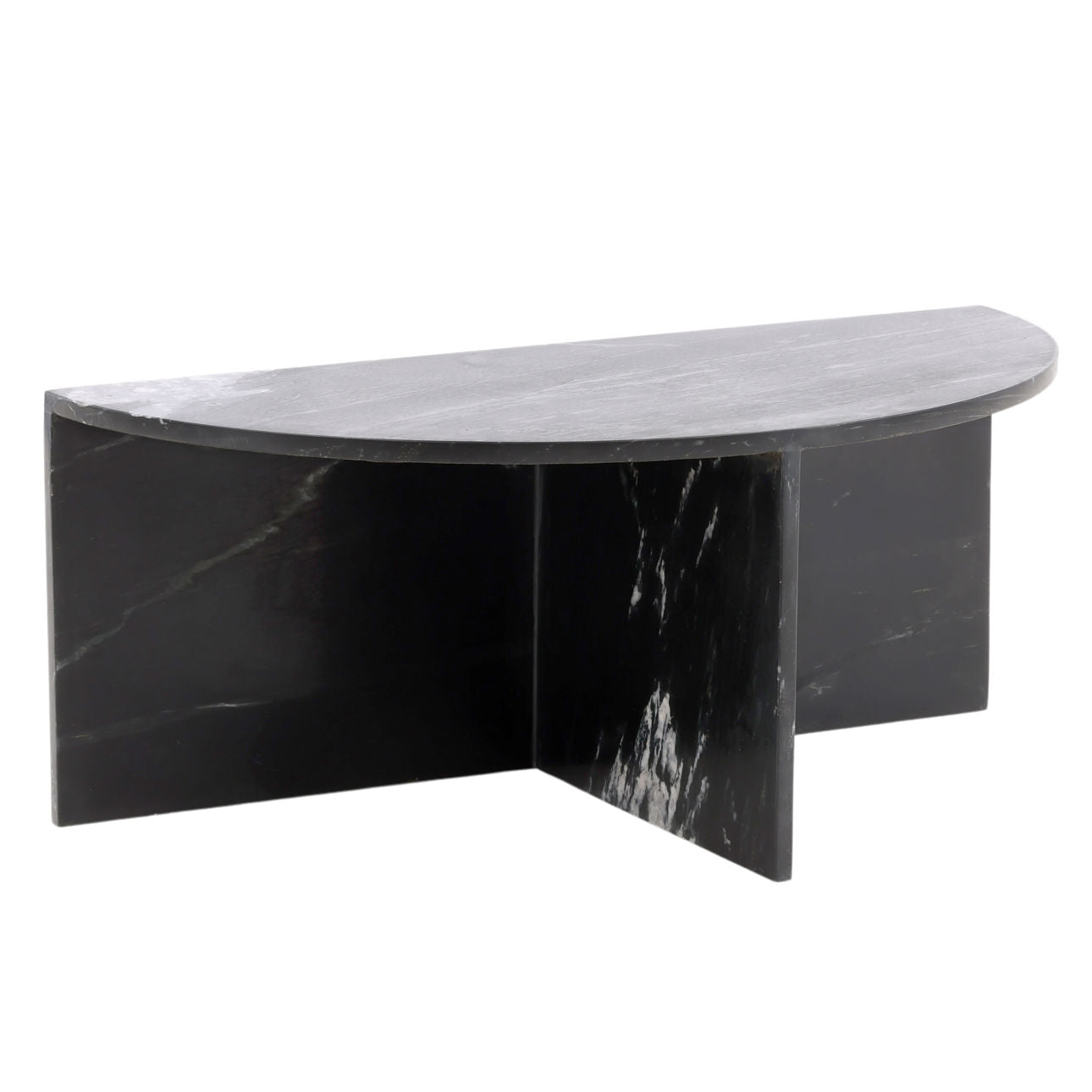 Black and Cream Marble Table 39 in Wide