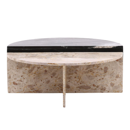Black and Cream Marble Table 39 in Wide