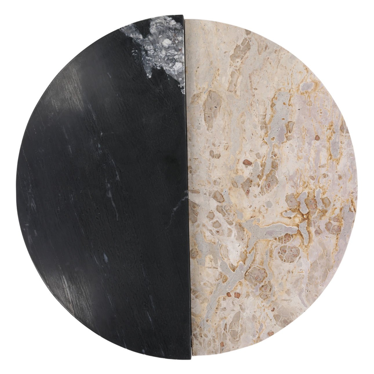 Black and Cream Marble Table 39 in Wide