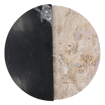 Black and Cream Marble Table 39 in Wide