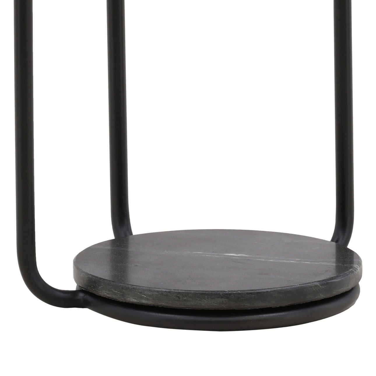 Black Wood, Iron and Marble Table 14 in Wide
