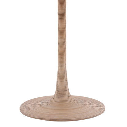 Natural Travertine, Cane and Iron Table 36 in Wide
