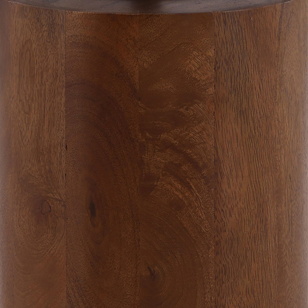 Brown and Black Mango Wood and Iron Table 20 in Wide