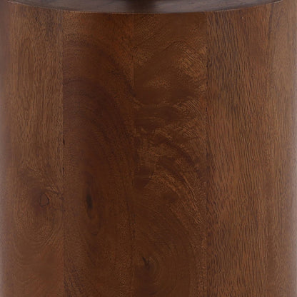 Brown and Black Mango Wood and Iron Table 20 in Wide