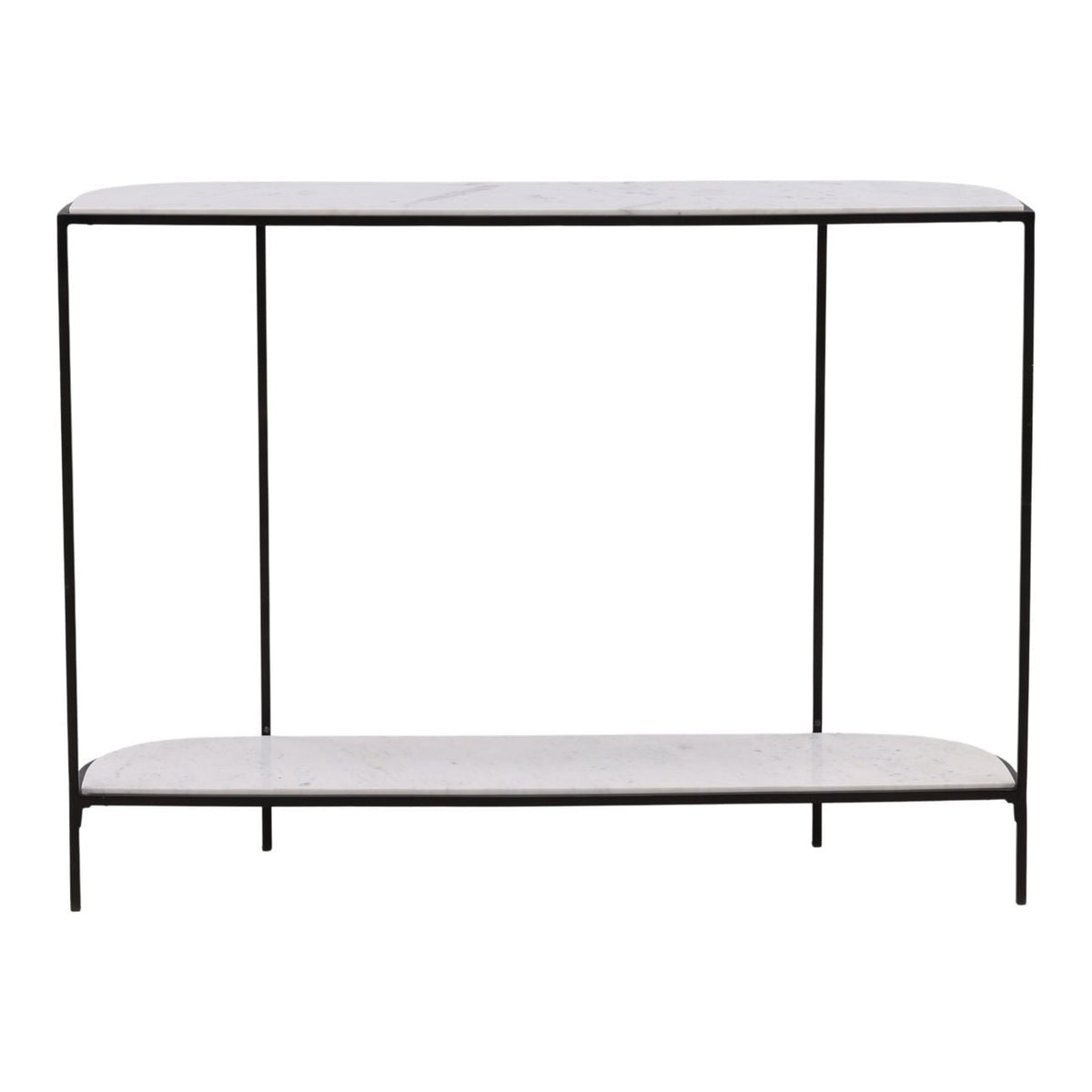Elevated Banswara Marble and Iron Console Table