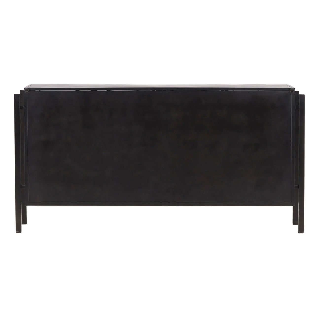 Black Iron and Glass Sideboard 73 in Wide