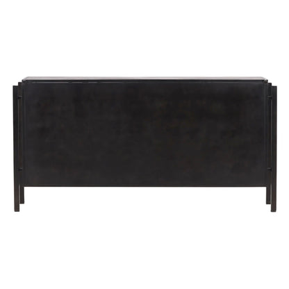 Black Iron and Glass Sideboard 73 in Wide
