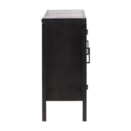 Black Iron and Glass Sideboard 73 in Wide