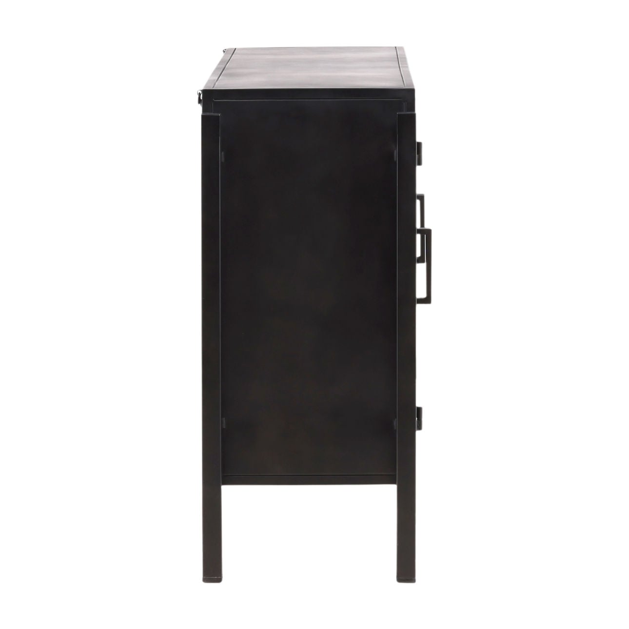 Black Iron and Glass Sideboard 73 in Wide