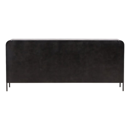 Black Iron and Glass Sideboard 78.5 in Wide