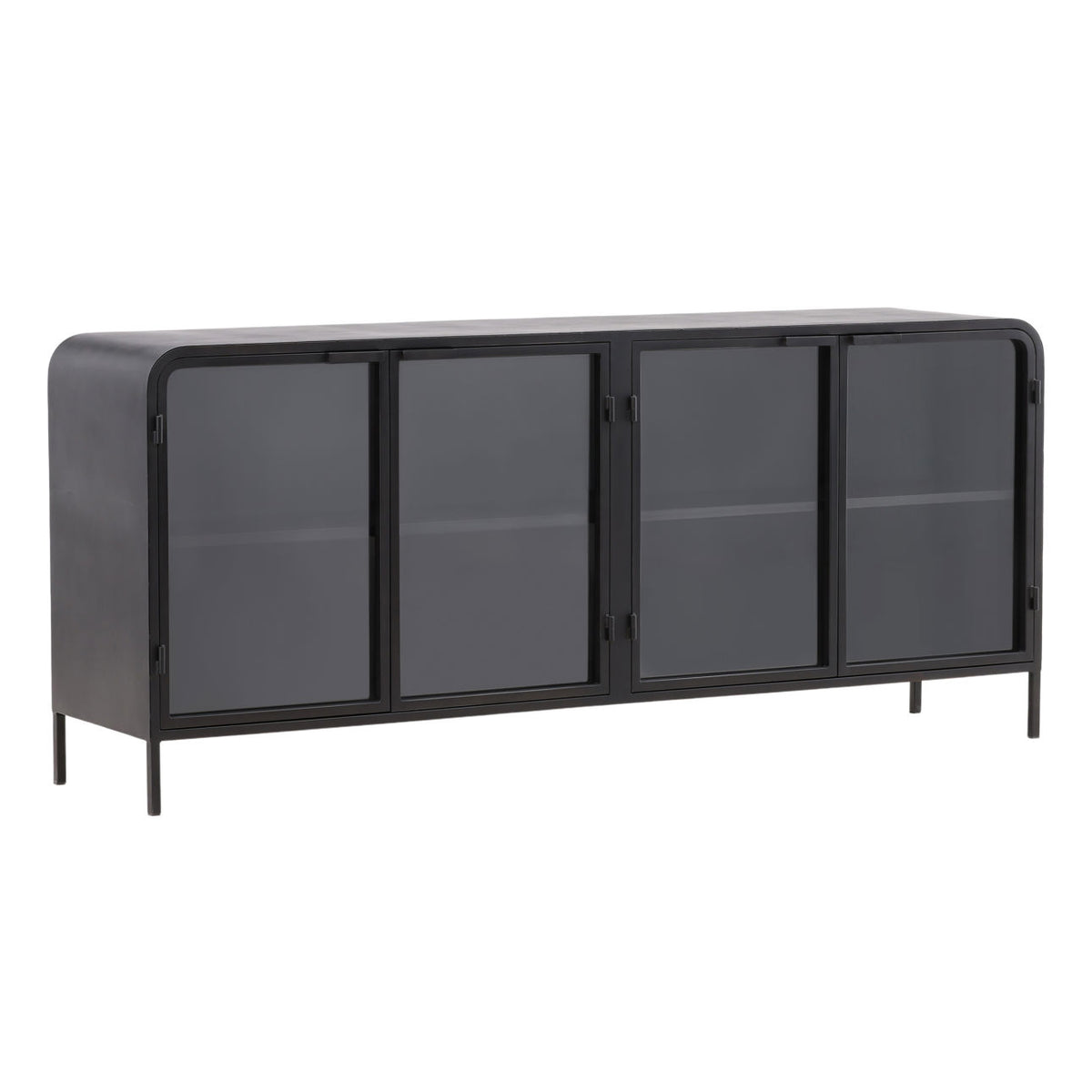 Elevated Iron and Glass Cabinet
