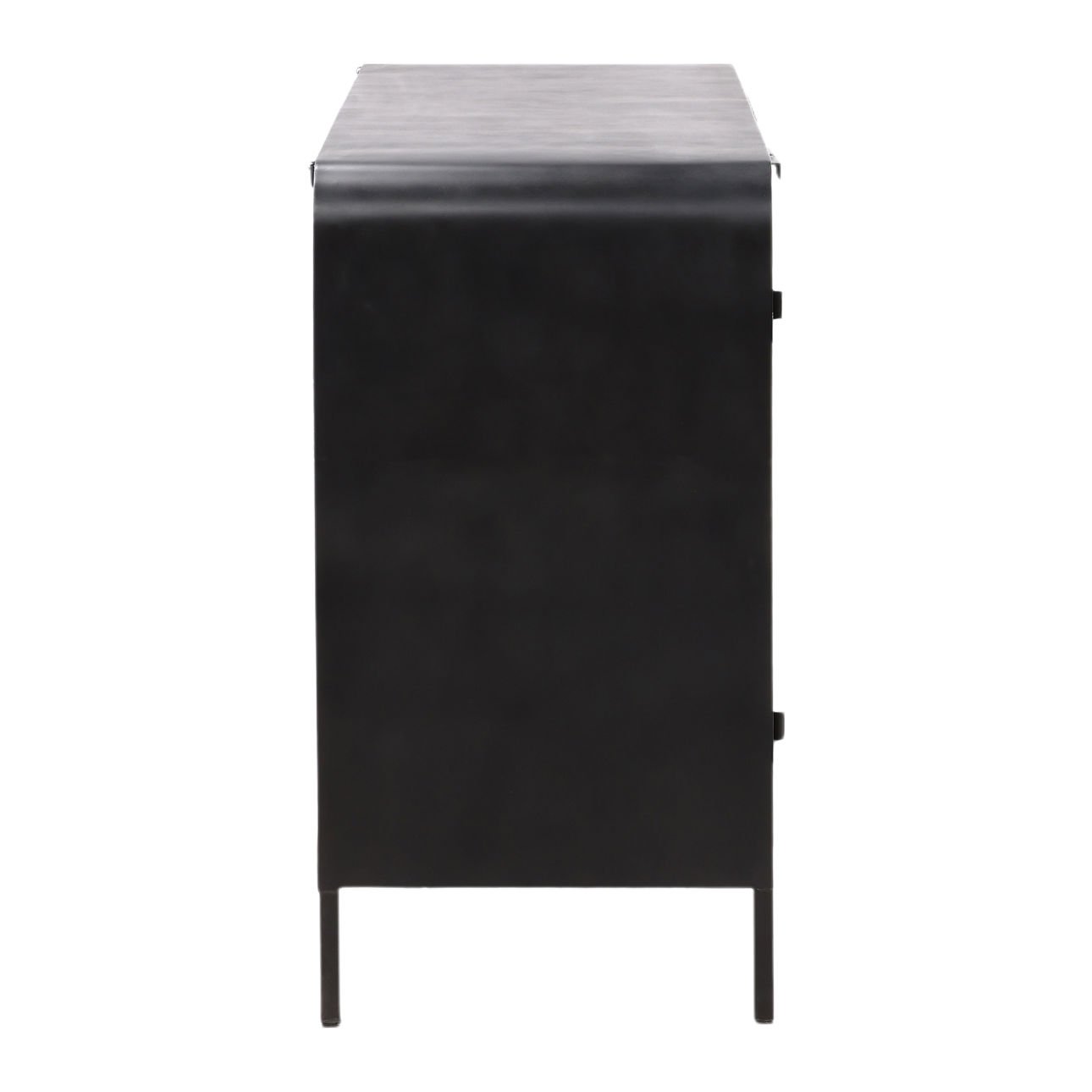Black Iron and Glass Sideboard 78.5 in Wide