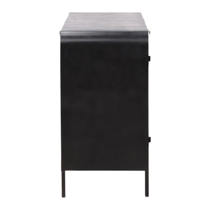 Black Iron and Glass Sideboard 78.5 in Wide