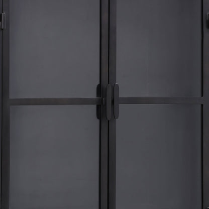 Black Iron and Glass Cabinet 32 in Wide