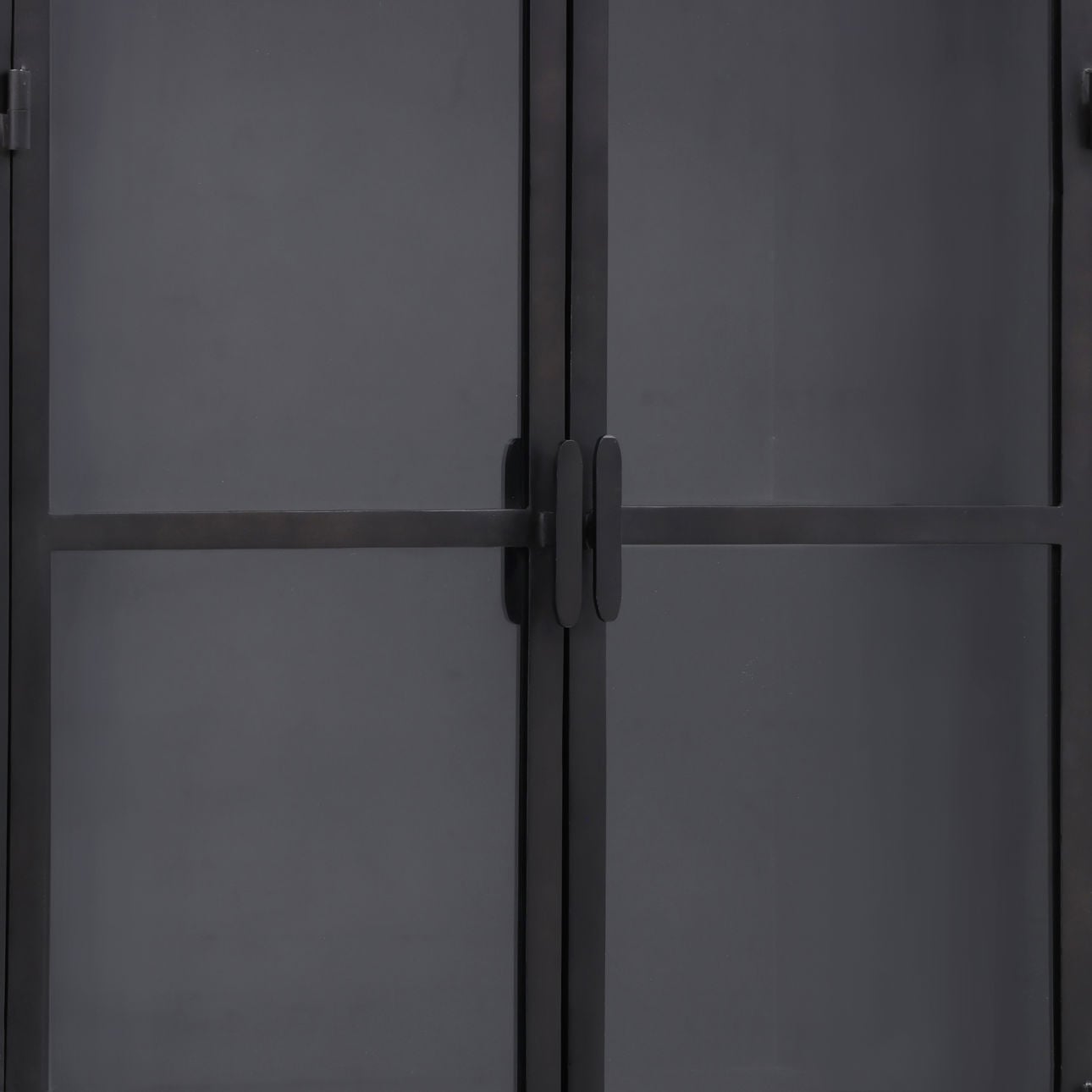 Black Iron and Glass Cabinet 32 in Wide