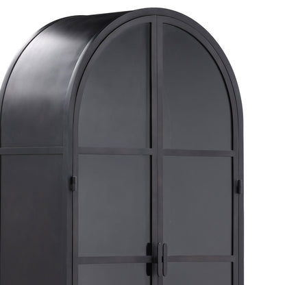 Black Iron and Glass Cabinet 32 in Wide