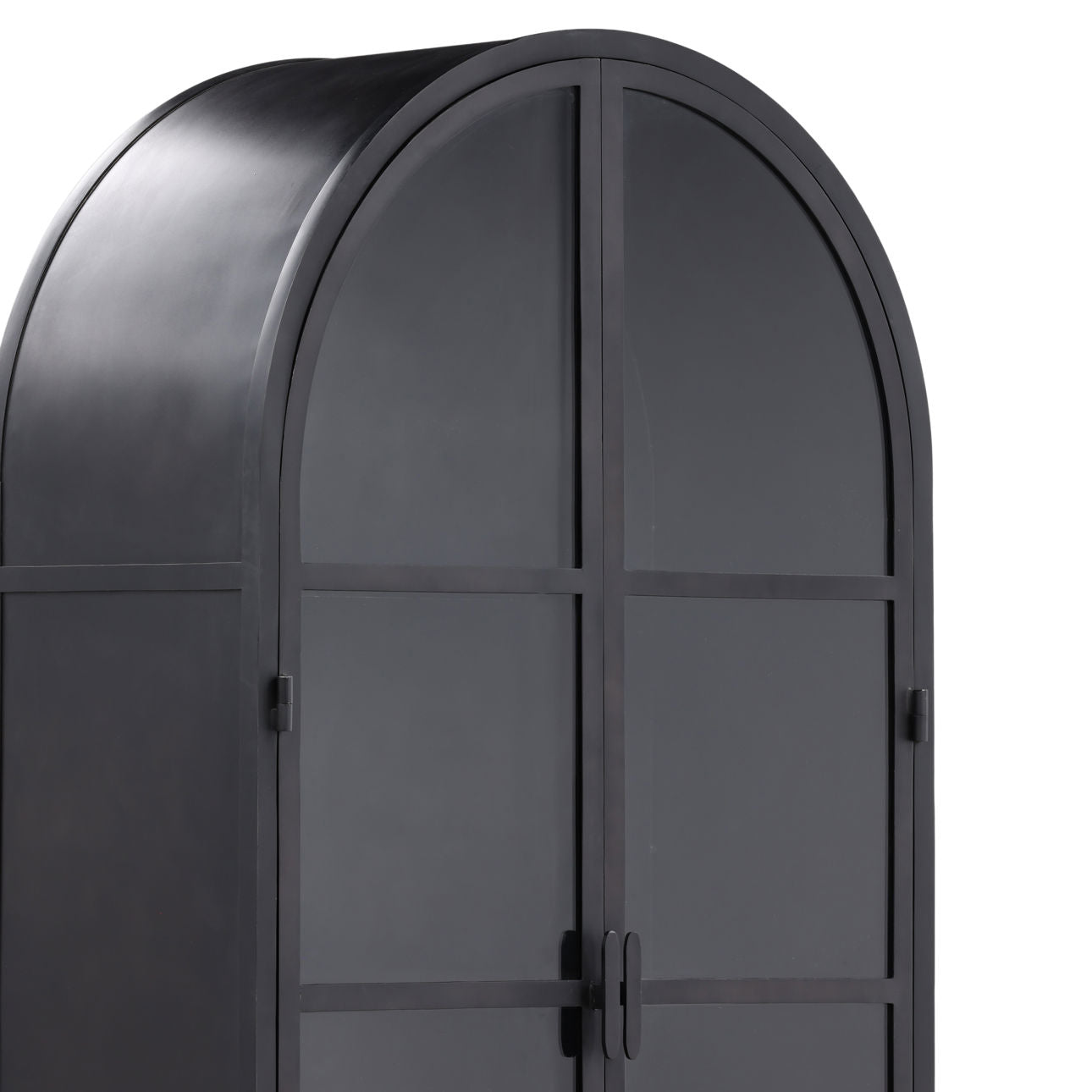 Black Iron and Glass Cabinet 32 in Wide