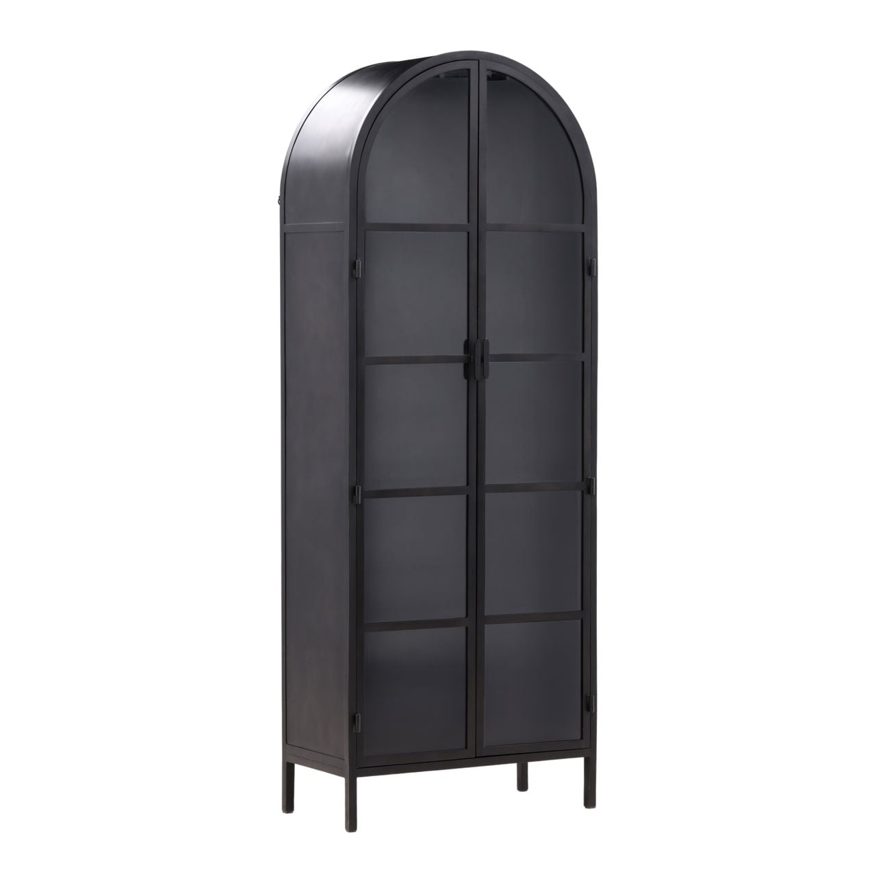 Black Iron and Glass Cabinet 32 in Wide
