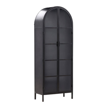 Black Iron and Glass Cabinet 32 in Wide
