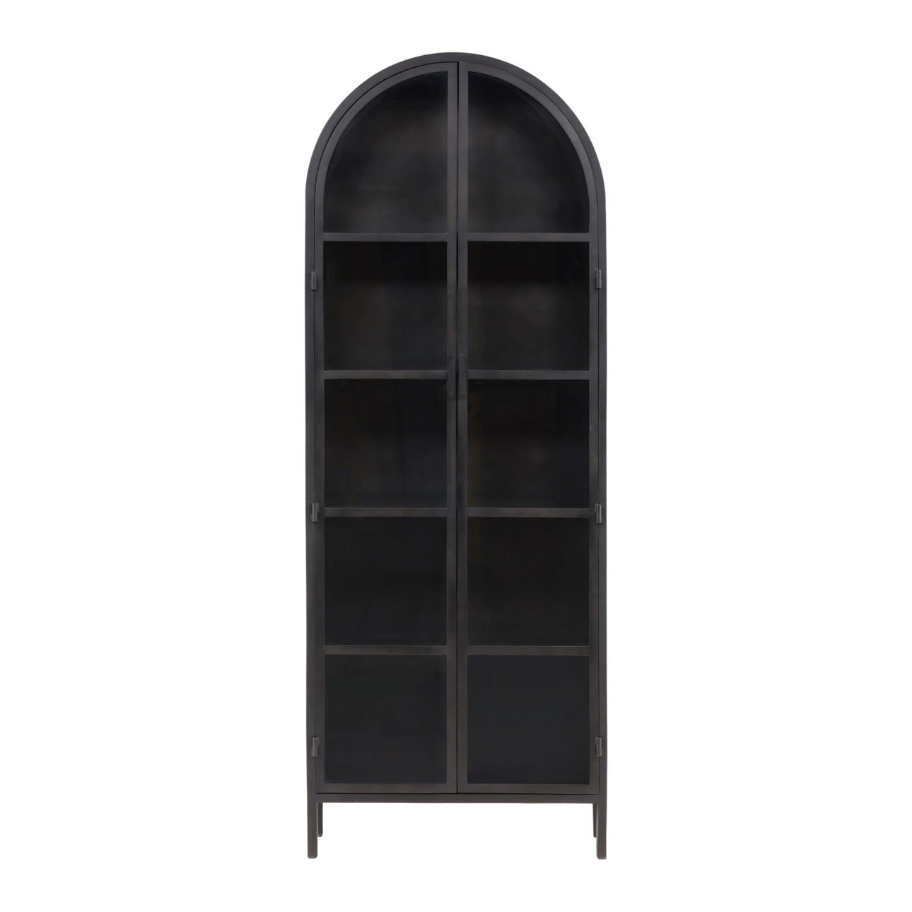 Black Iron and Glass Cabinet 32 in Wide