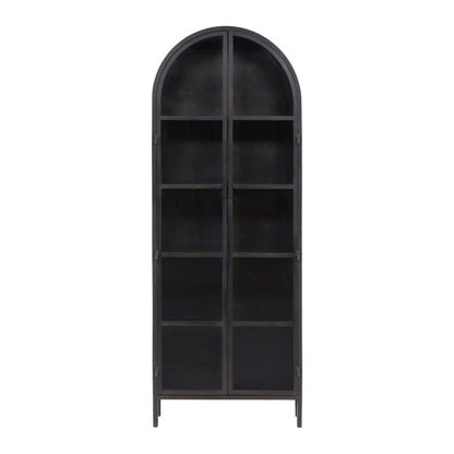 Black Iron and Glass Cabinet 32 in Wide