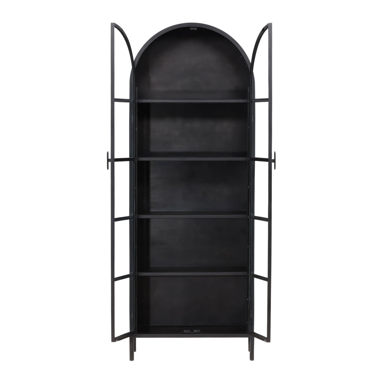 Black Iron and Glass Cabinet 32 in Wide