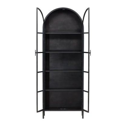 Black Iron and Glass Cabinet 32 in Wide
